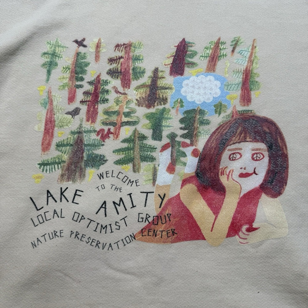 Madhappy LA Lake Amity Hoodie Womens S Beige Local Optimist Group Graphic‎ Boxy - Picture 5 of 10